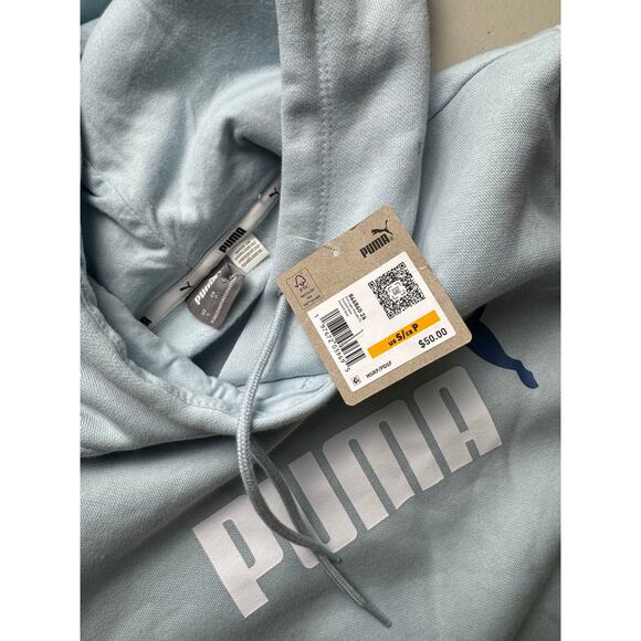 Puma Women's Essential+ Logo Fleece Hoodie NWT FROSTED DEW SIZE S - Picture 5 of 9